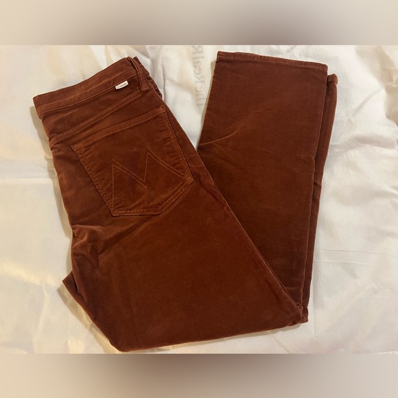Mother Women’s jeans size 30 brown orange corduroy straight leg tomcat jeans 90s - Picture 7 of 13